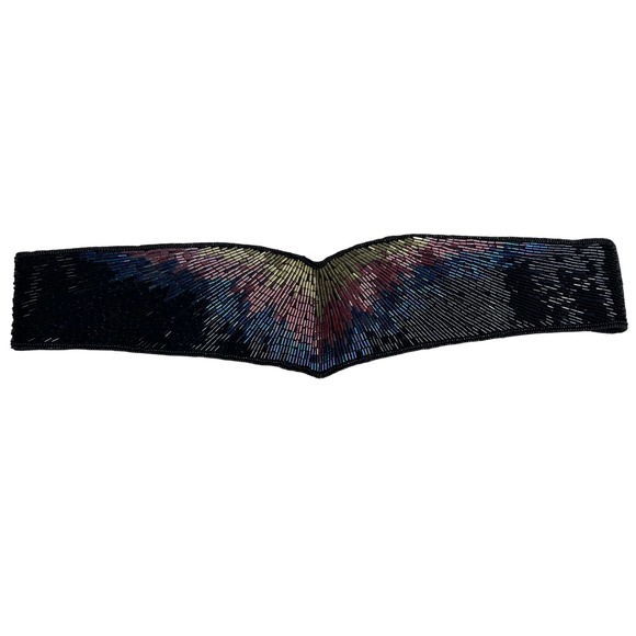 Vintage Saks Fifth Avenue Multicolor Glass Beaded Statement Wide Belt Showgirl‎ main image 12